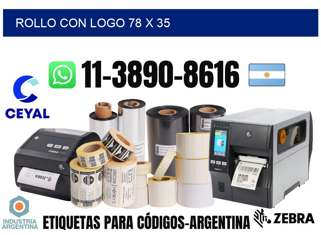 Rollo con logo 78 x 35