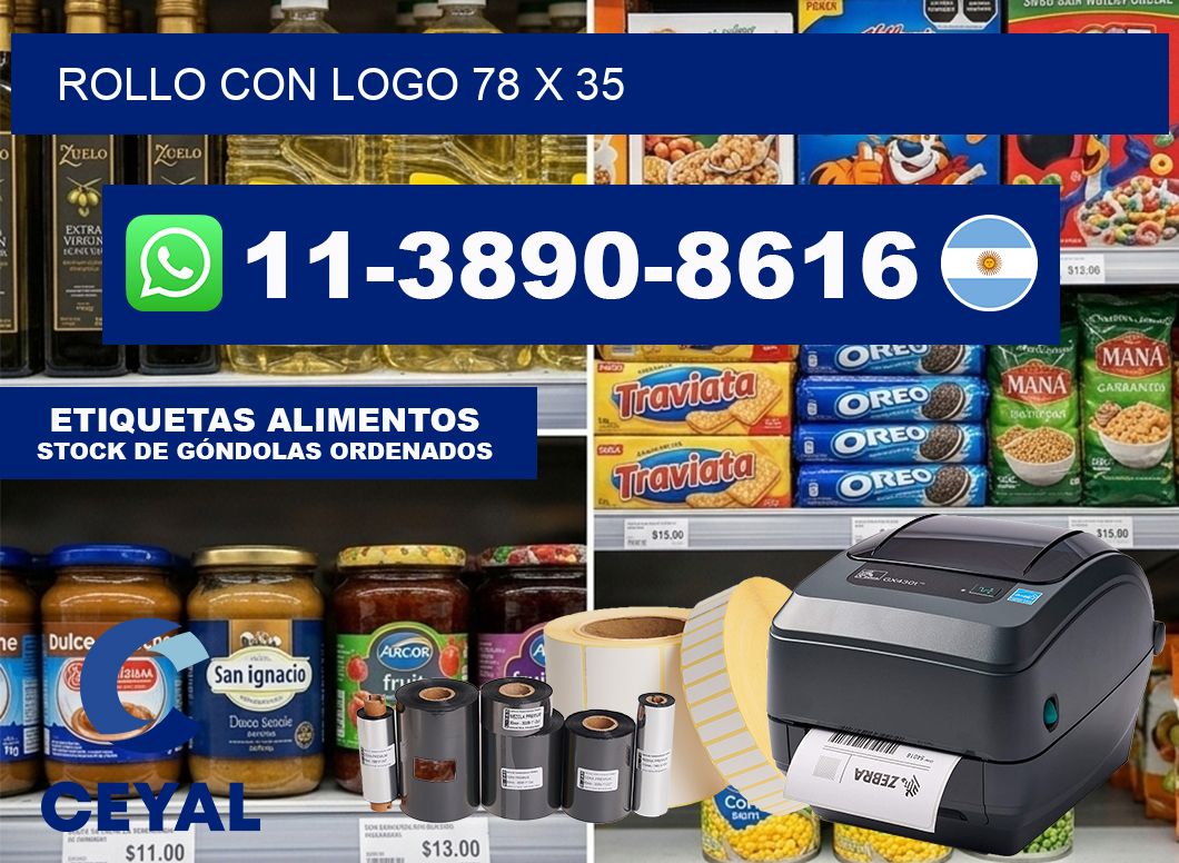 Rollo con logo 78 x 35