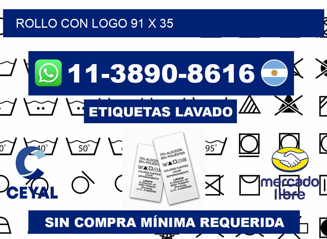 Rollo con logo 91 x 35
