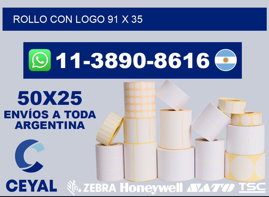 Rollo con logo 91 x 35