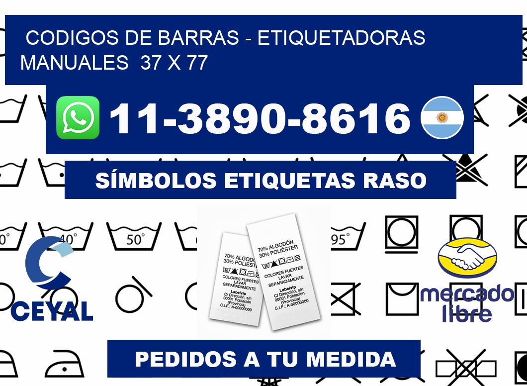 codigos de barras - Etiquetadoras Manuales  37 x 77