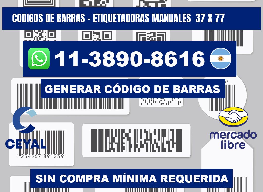 codigos de barras - Etiquetadoras Manuales  37 x 77