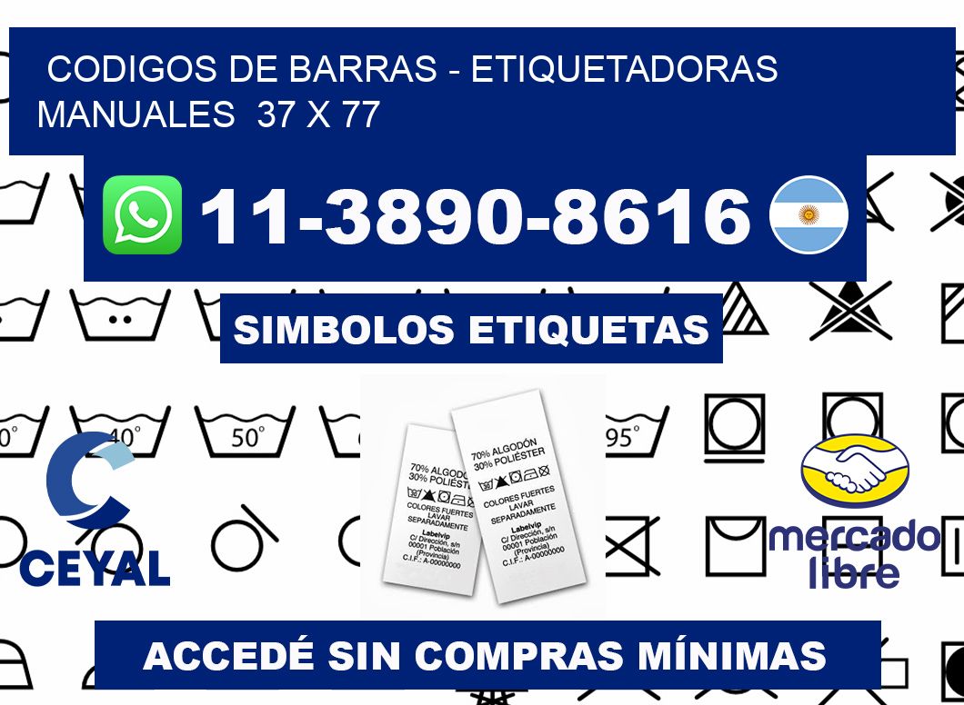 codigos de barras - Etiquetadoras Manuales  37 x 77
