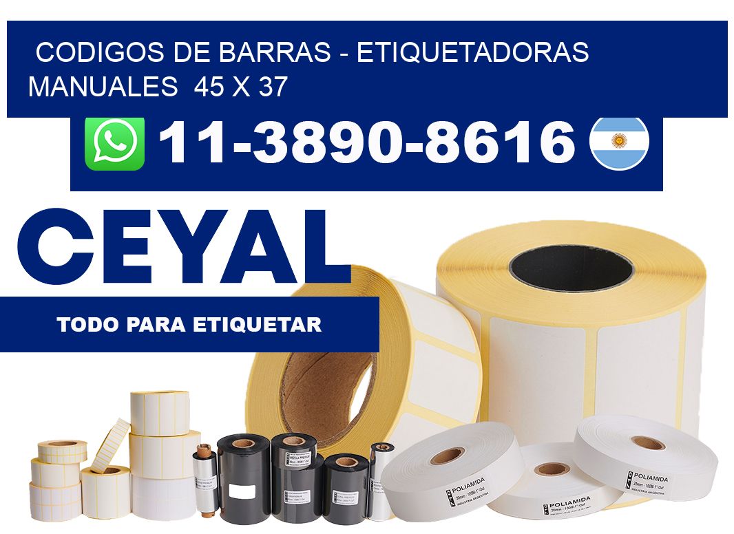 codigos de barras - Etiquetadoras Manuales  45 x 37