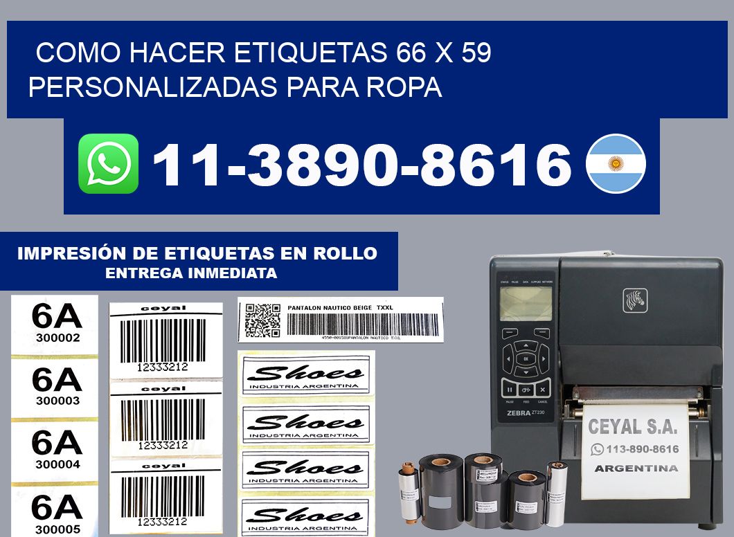 como hacer etiquetas 66 x 59 personalizadas para ropa