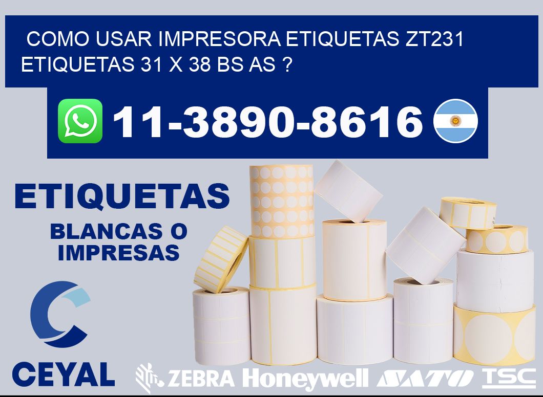como usar impresora etiquetas zt231 etiquetas 31 x 38 BS AS ?