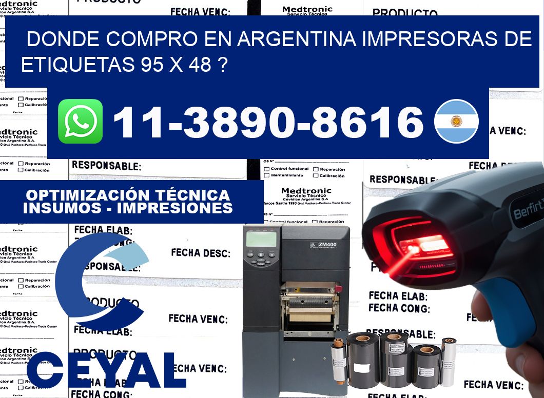 donde compro en argentina impresoras de etiquetas 95 x 48 ?
