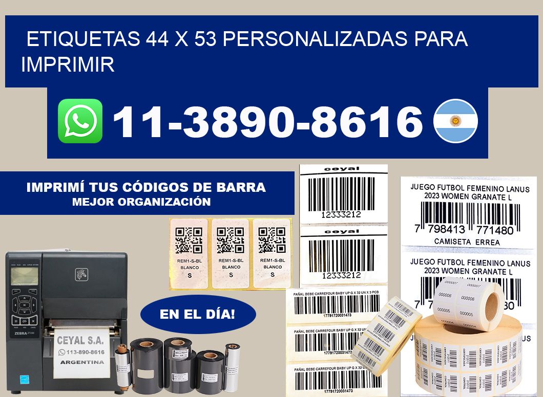 etiquetas 44 x 53 personalizadas para imprimir