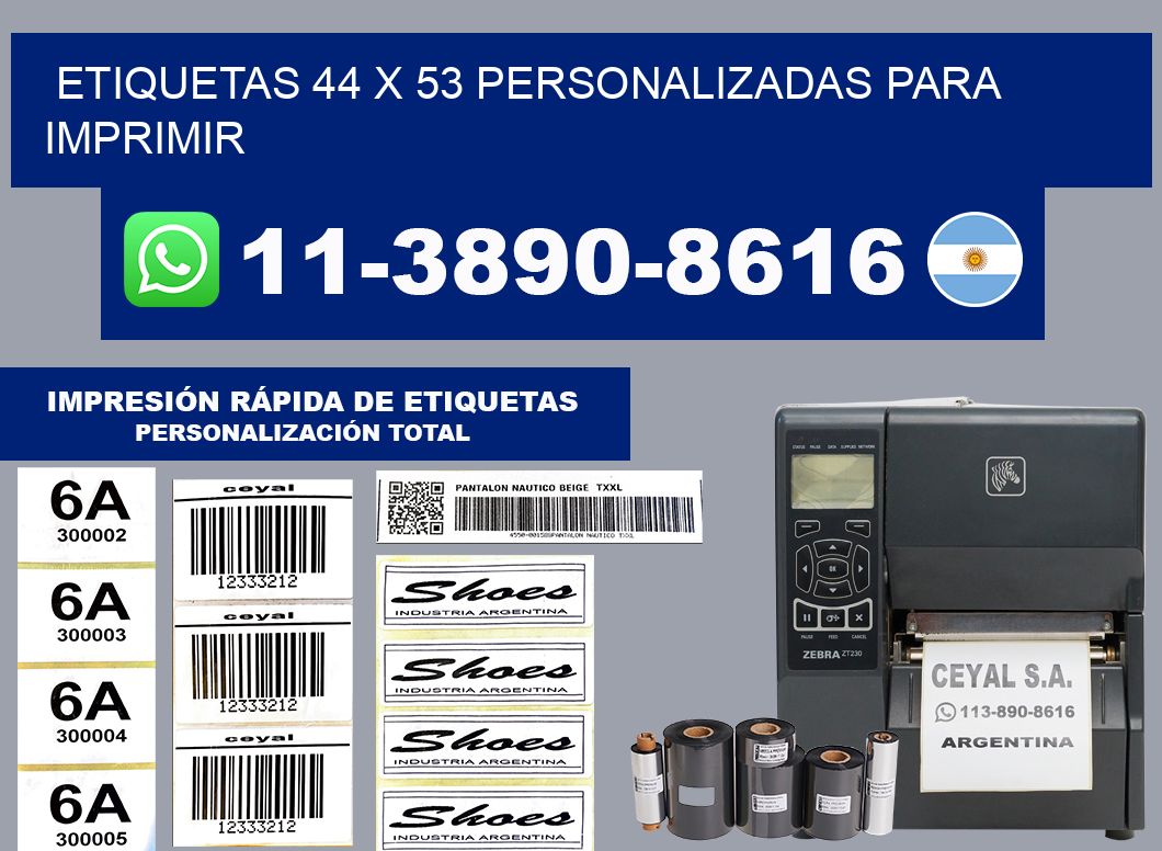etiquetas 44 x 53 personalizadas para imprimir