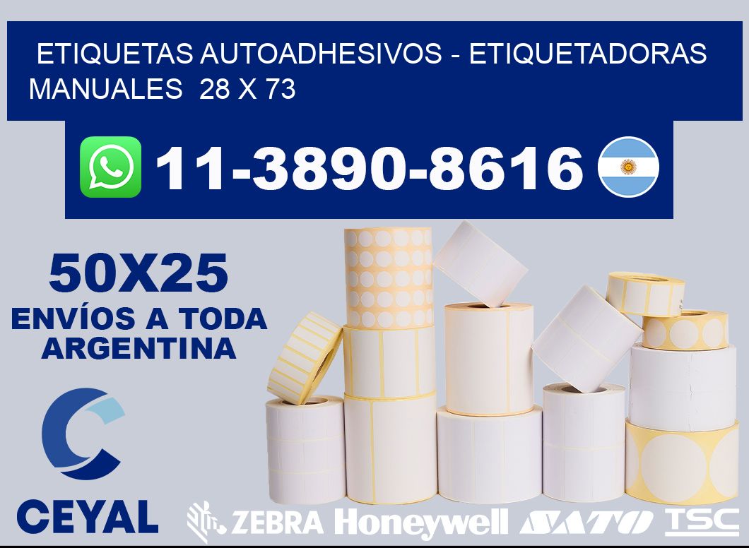etiquetas autoadhesivos - Etiquetadoras Manuales  28 x 73