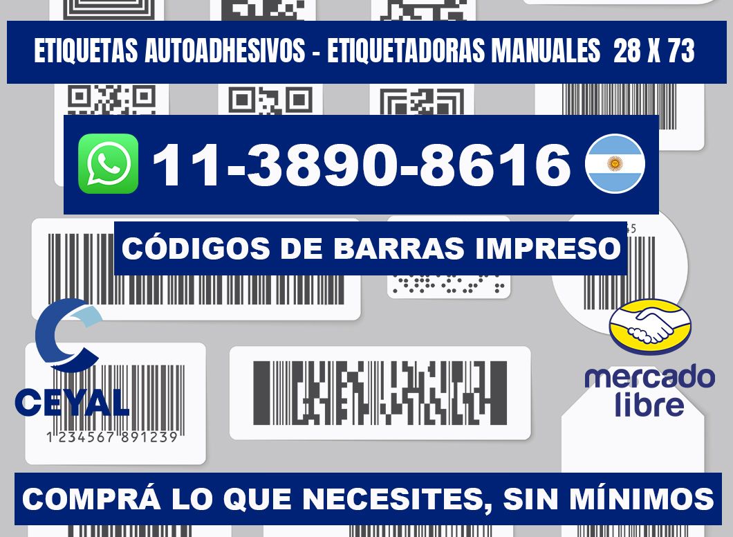 etiquetas autoadhesivos - Etiquetadoras Manuales  28 x 73