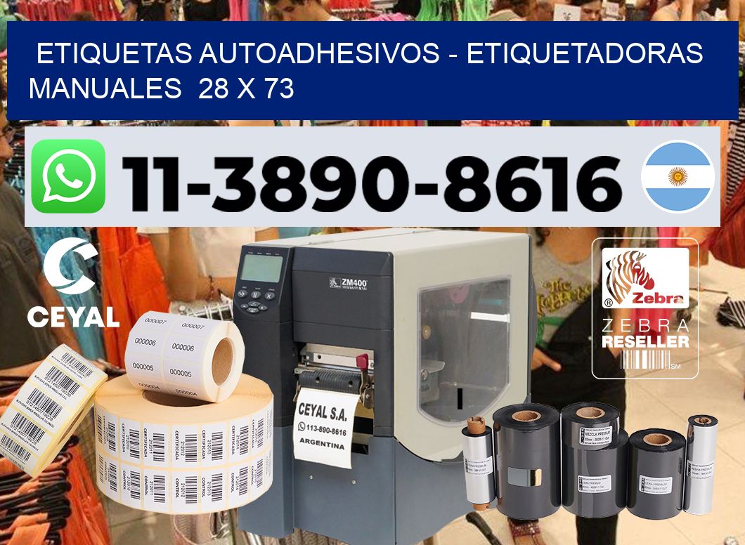 etiquetas autoadhesivos - Etiquetadoras Manuales  28 x 73