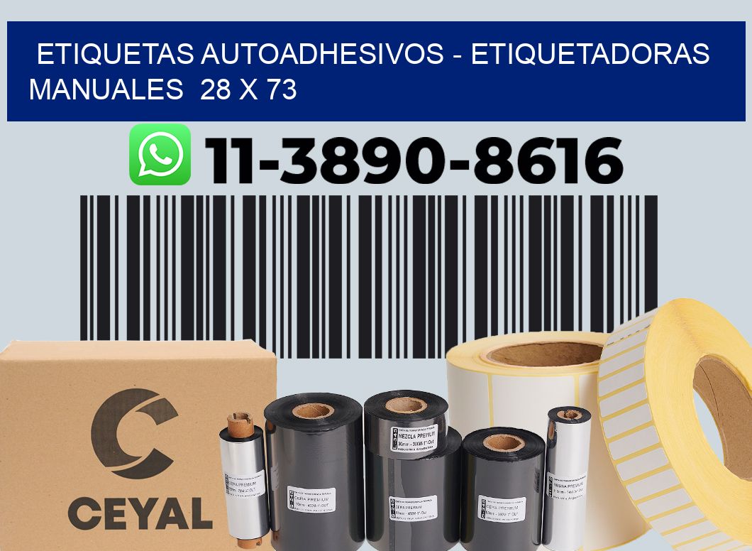 etiquetas autoadhesivos - Etiquetadoras Manuales  28 x 73