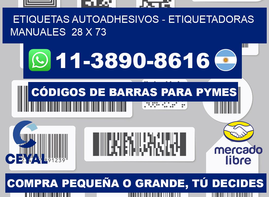 etiquetas autoadhesivos - Etiquetadoras Manuales  28 x 73
