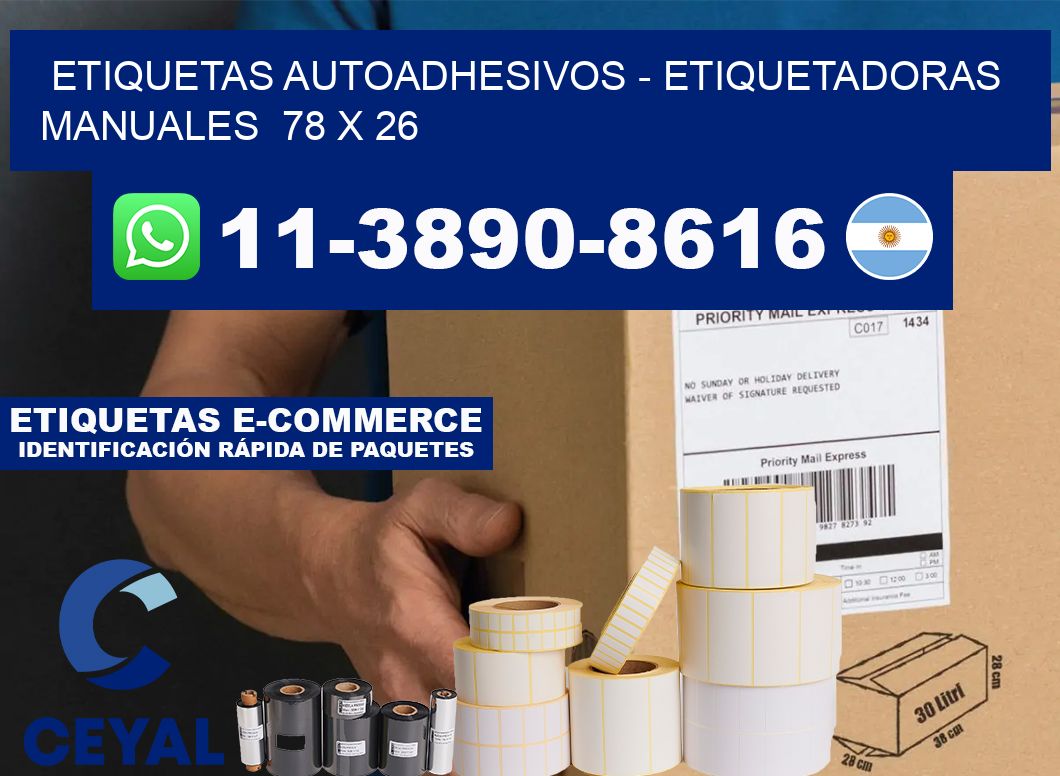etiquetas autoadhesivos - Etiquetadoras Manuales  78 x 26
