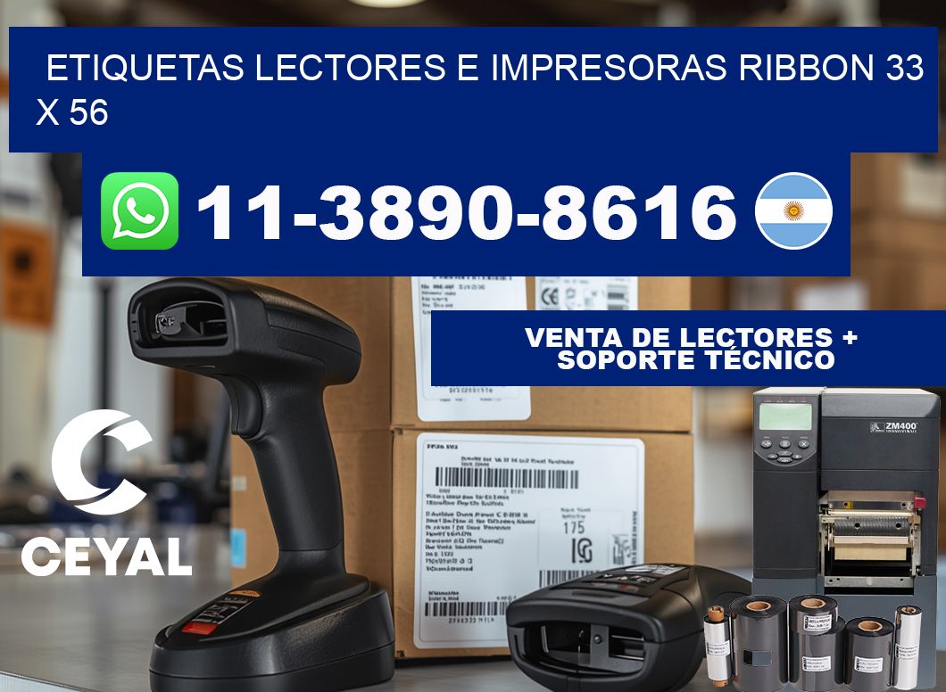 etiquetas lectores e impresoras ribbon 33 x 56