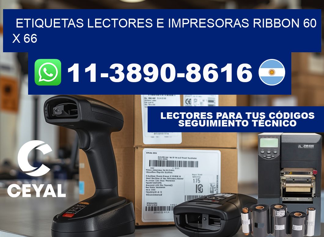etiquetas lectores e impresoras ribbon 60 x 66