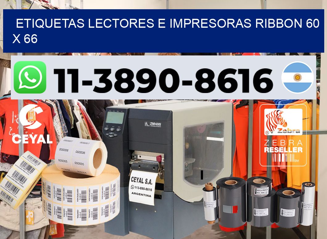 etiquetas lectores e impresoras ribbon 60 x 66