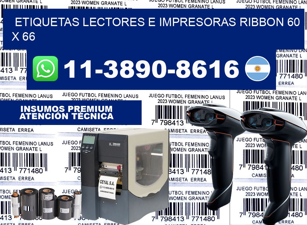 etiquetas lectores e impresoras ribbon 60 x 66