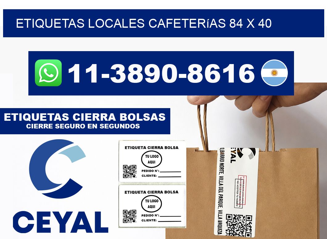 etiquetas locales cafeterías 84 x 40
