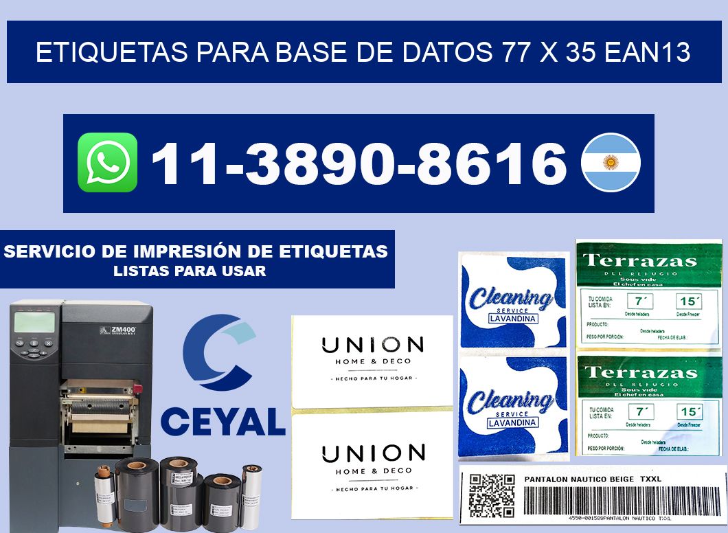 etiquetas para base de datos 77 x 35 ean13