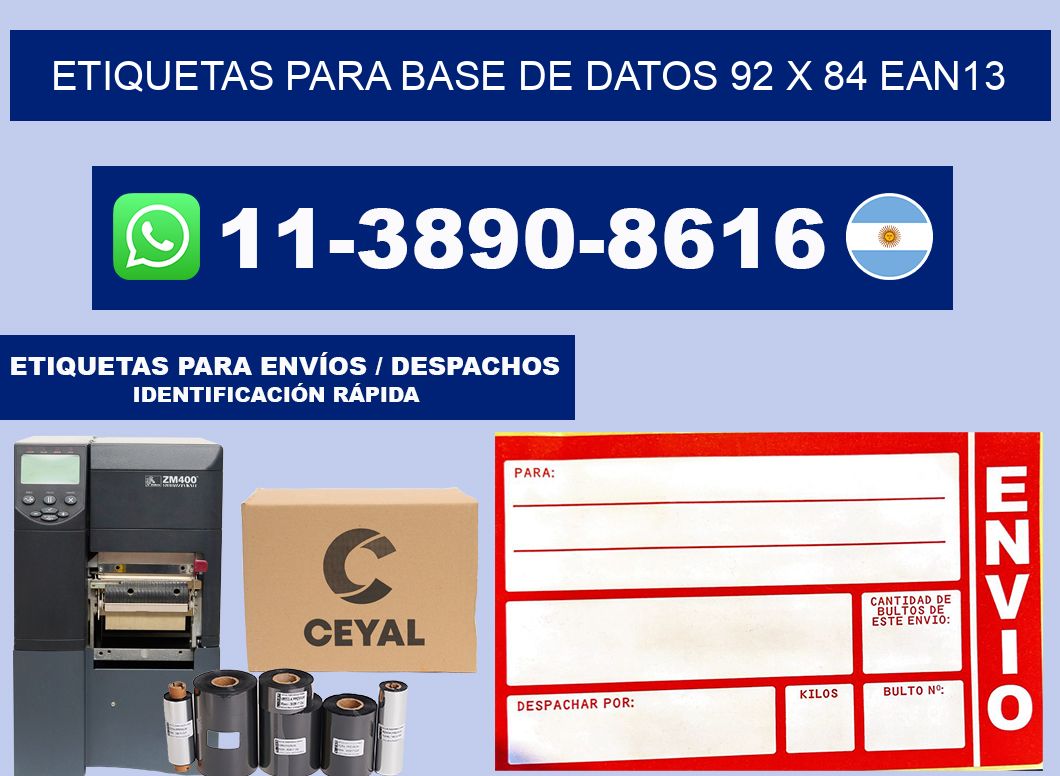 etiquetas para base de datos 92 x 84 ean13
