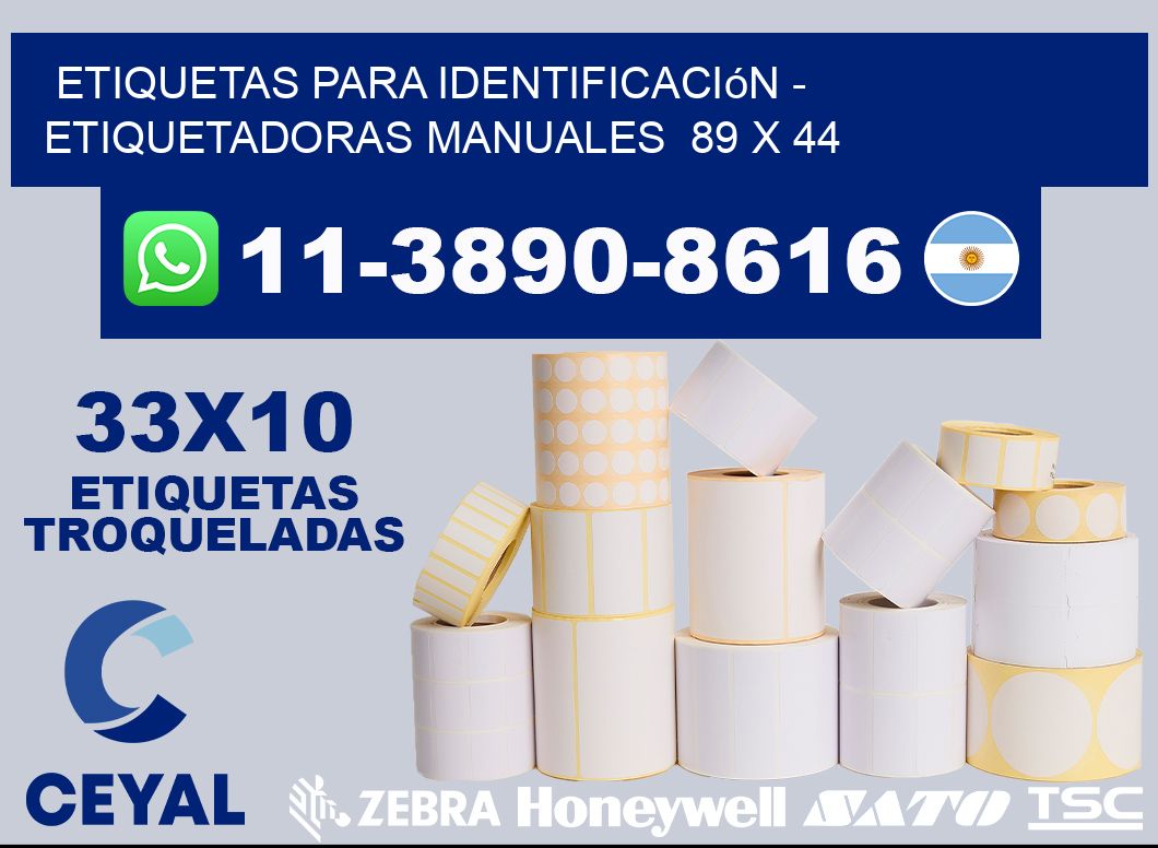 etiquetas para identificación - Etiquetadoras Manuales  89 x 44