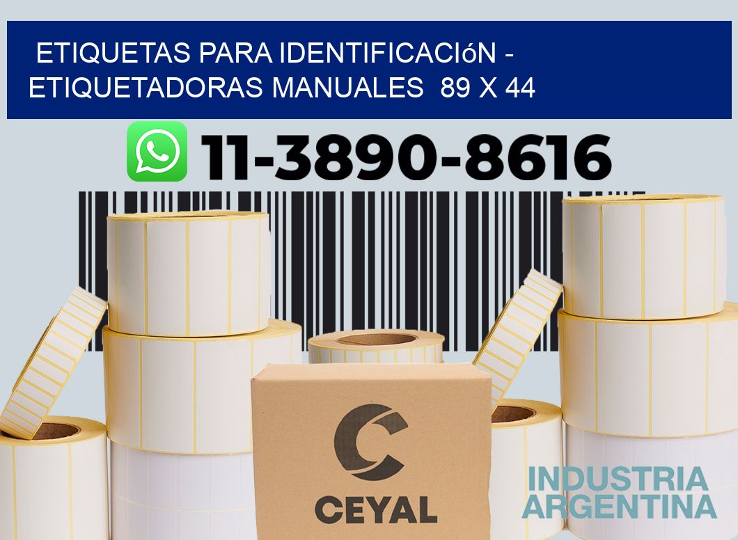 etiquetas para identificación - Etiquetadoras Manuales  89 x 44