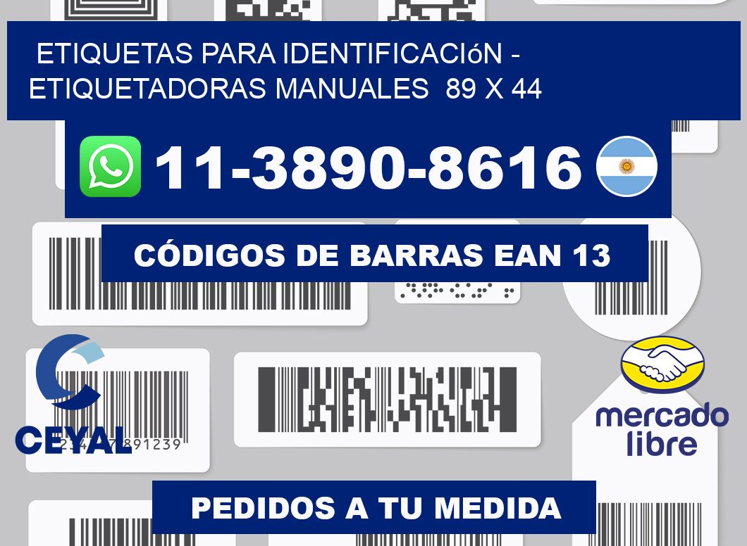 etiquetas para identificación - Etiquetadoras Manuales  89 x 44
