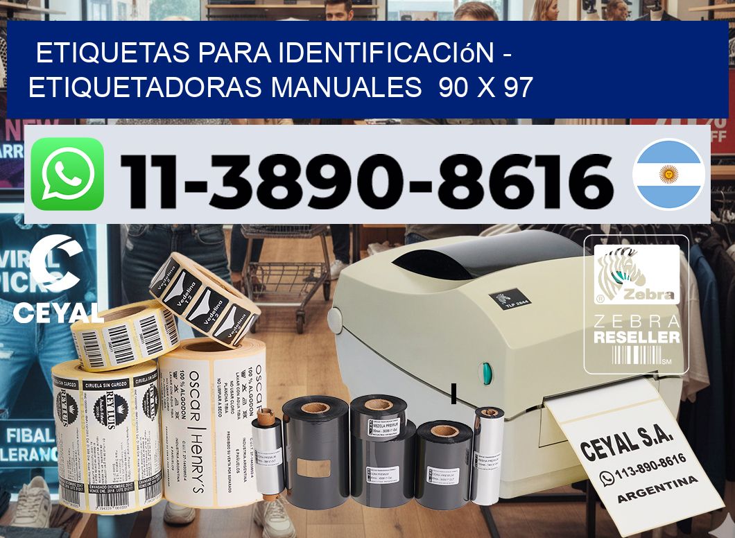 etiquetas para identificación - Etiquetadoras Manuales  90 x 97