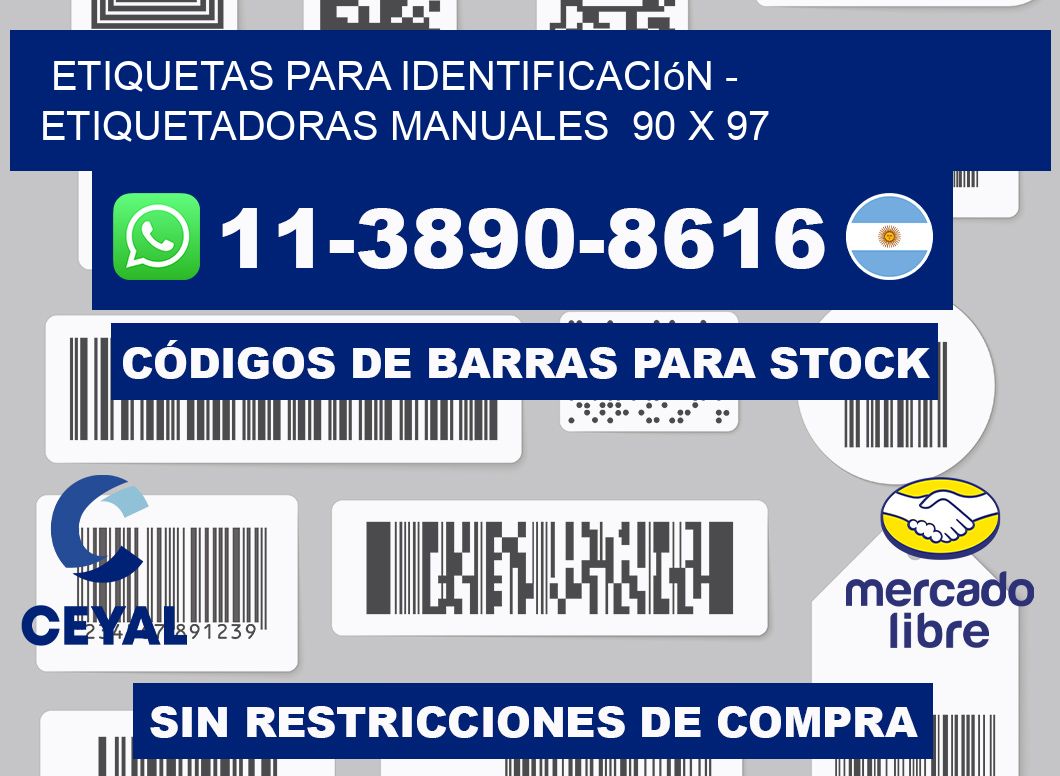 etiquetas para identificación - Etiquetadoras Manuales  90 x 97