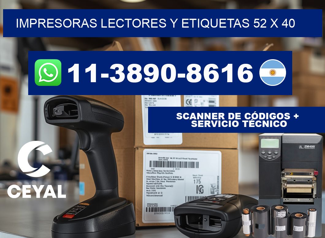 impresoras lectores y etiquetas 52 x 40