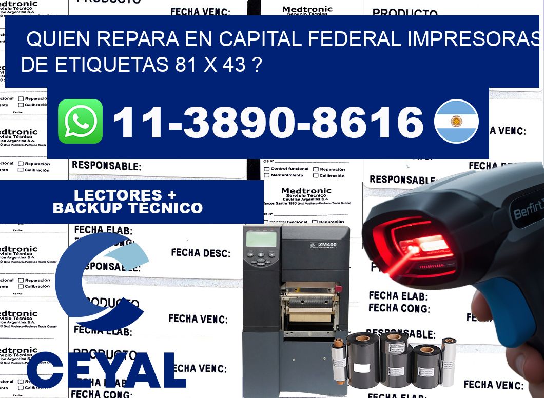 quien repara en capital federal impresoras de etiquetas 81 x 43 ?
