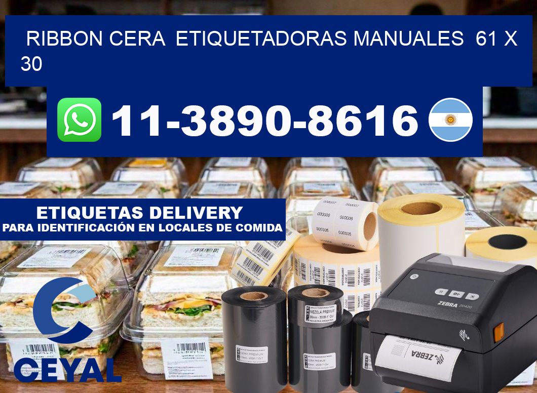 ribbon cera  Etiquetadoras Manuales  61 x 30