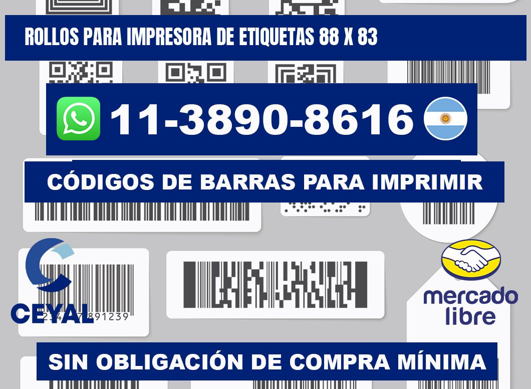 rollos para impresora de etiquetas 88 x 83