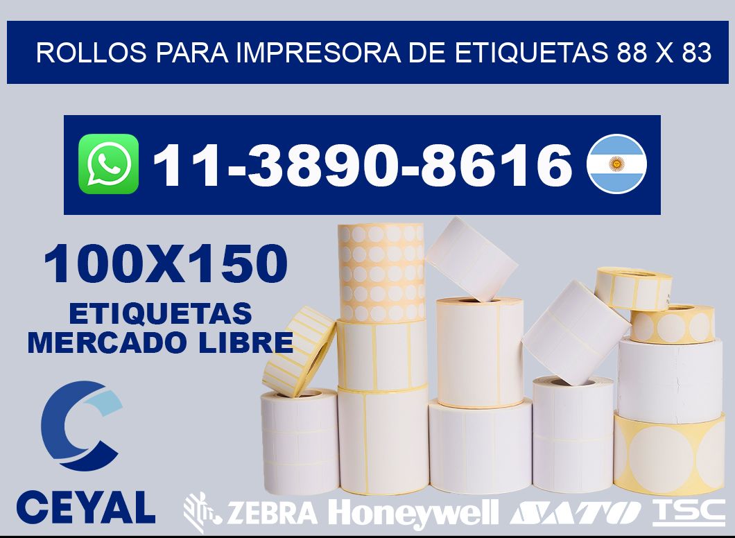 rollos para impresora de etiquetas 88 x 83