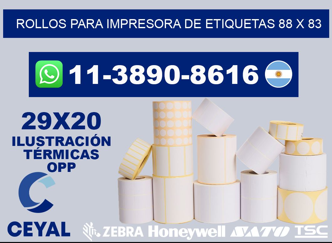 rollos para impresora de etiquetas 88 x 83