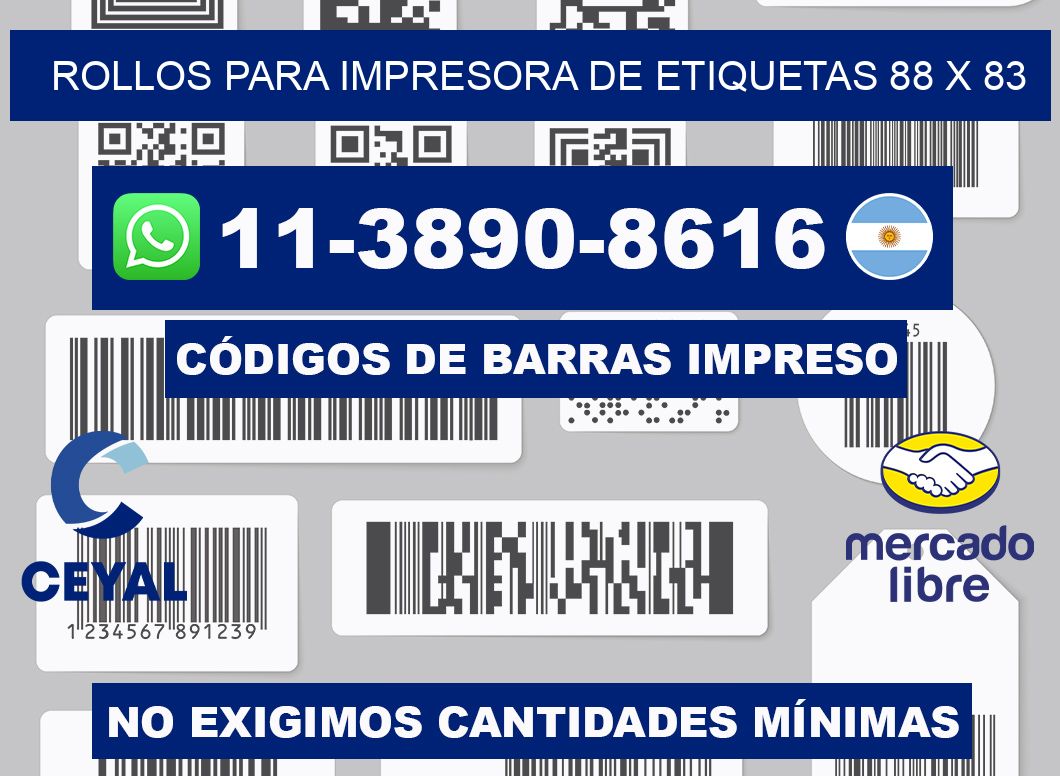 rollos para impresora de etiquetas 88 x 83