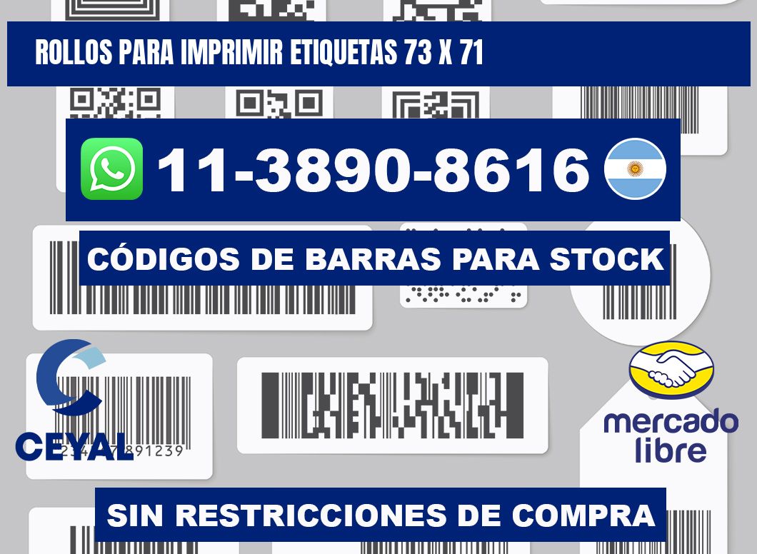 rollos para imprimir etiquetas 73 x 71