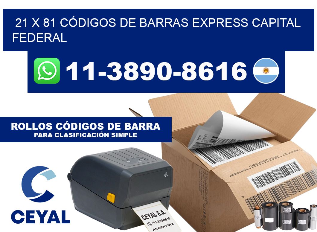 21 x 81 CÓDIGOS DE BARRAS EXPRESS CAPITAL FEDERAL