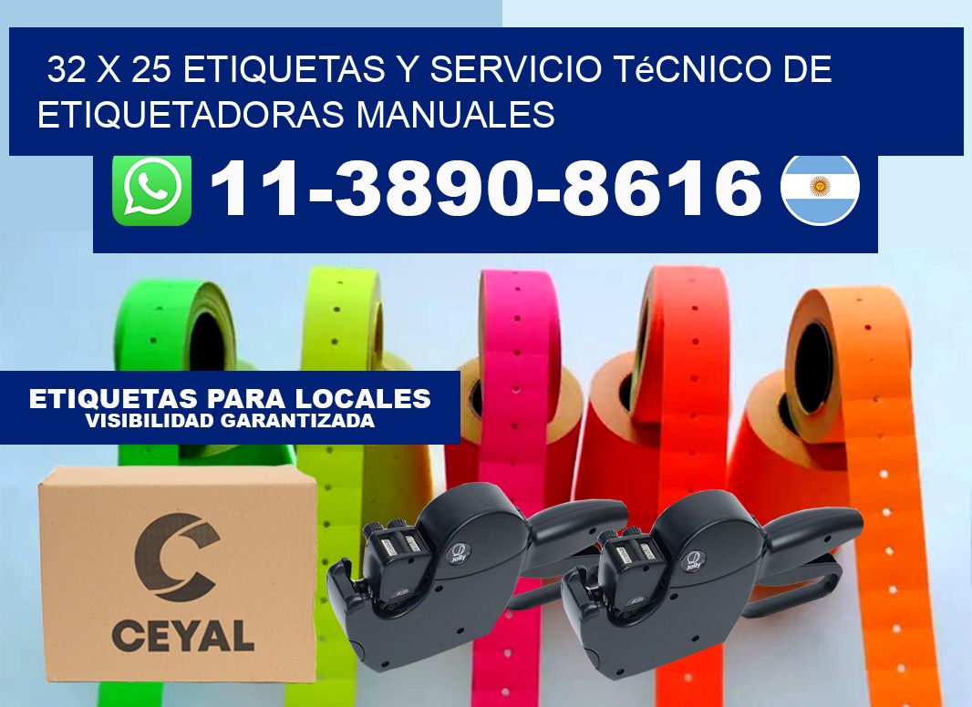 32 x 25 etiquetas y servicio técnico de etiquetadoras manuales