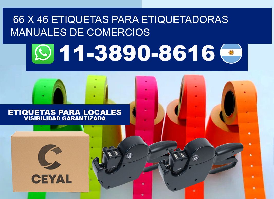 66 x 46 etiquetas para etiquetadoras manuales de comercios