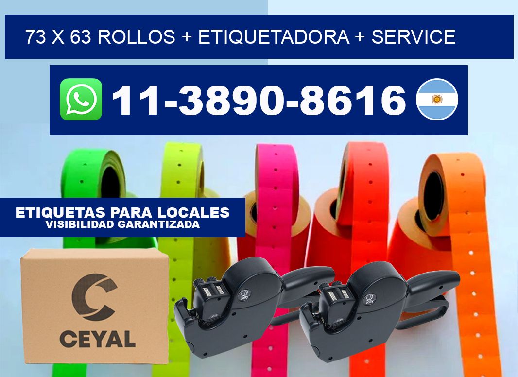 73 x 63 rollos + etiquetadora + service