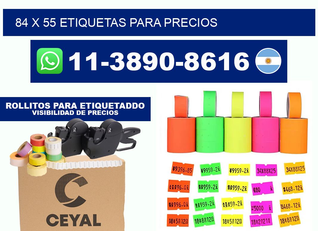 84 x 55 etiquetas para precios
