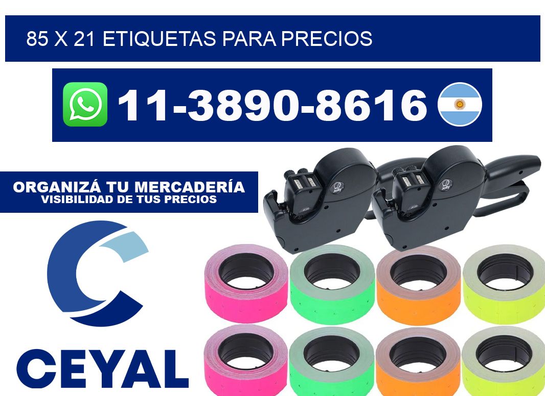 85 x 21 etiquetas para precios