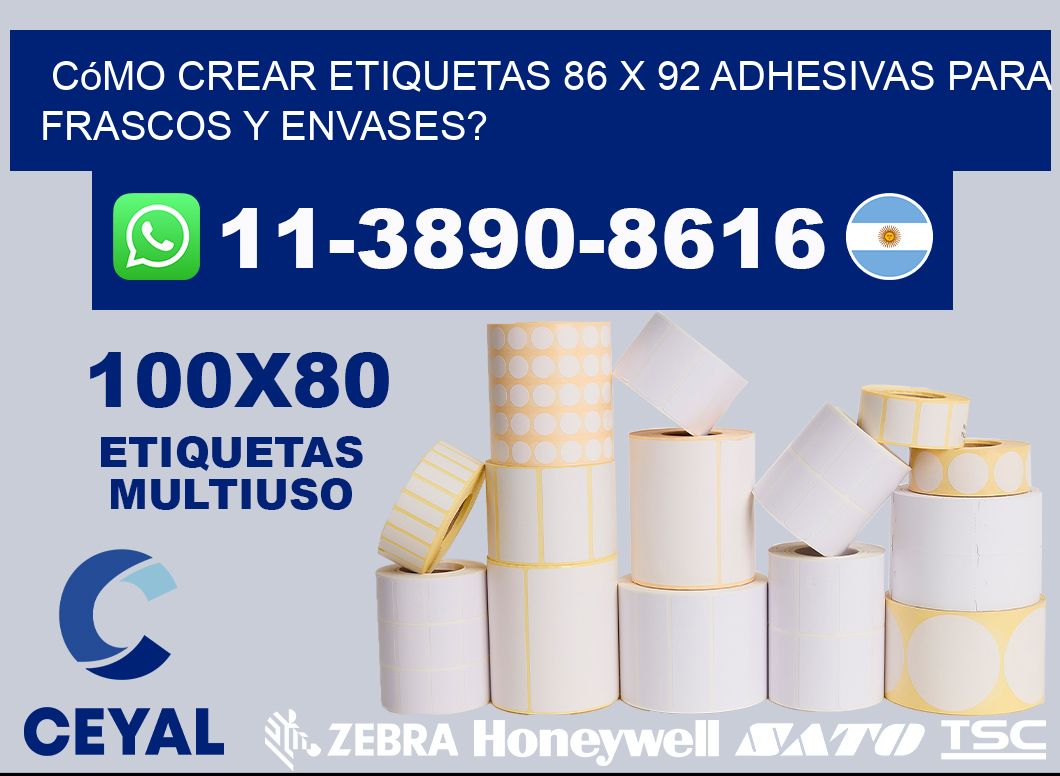Cómo crear etiquetas 86 x 92 adhesivas para frascos y envases?