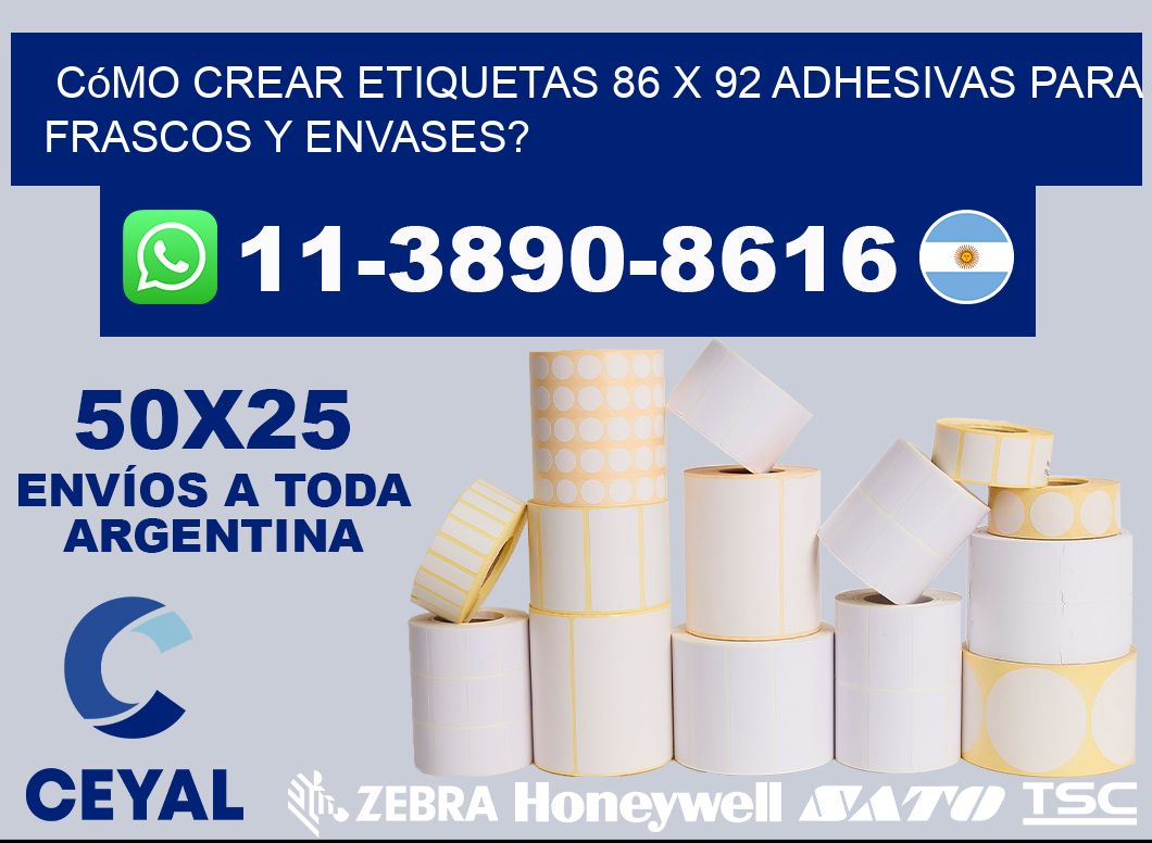 Cómo crear etiquetas 86 x 92 adhesivas para frascos y envases?
