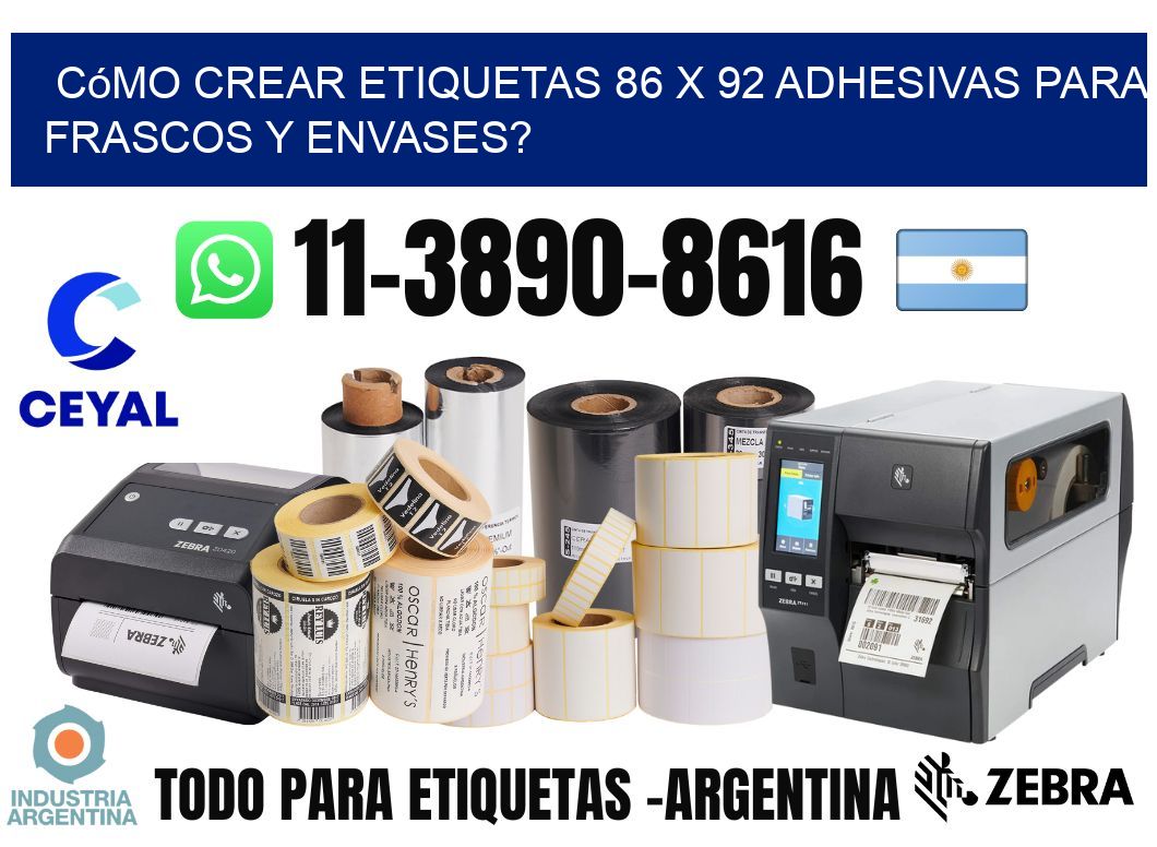 Cómo crear etiquetas 86 x 92 adhesivas para frascos y envases?