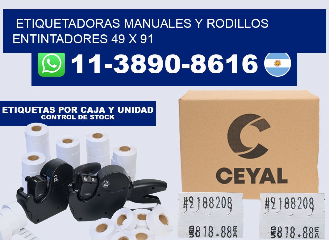 Etiquetadoras manuales y rodillos entintadores 49 x 91