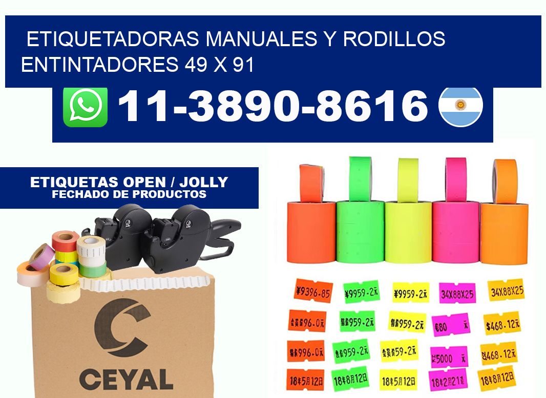 Etiquetadoras manuales y rodillos entintadores 49 x 91